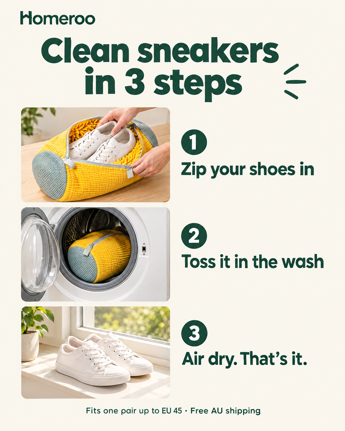 Sneaker Wash Bag – Clean White Shoes in One Wash